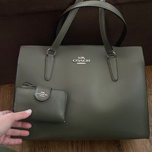 Coach tote bag, Army green, very good condition
